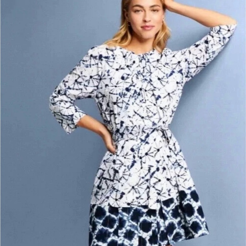 Thakoon x Target Anniversary Shibori Batik Rolltab Shirtdress Dress Pockets M